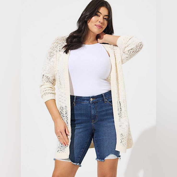 Torrid  Open Stitch Open Front Cardigan